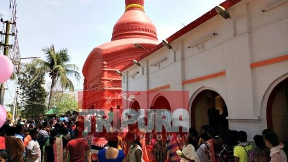 Devotees throng to Udaipur Matabari temple on Pohela Baishakh : Daylong unending rows before temple for 'Devi-Darshan' Devotees throng to Udaipur Matabari temple on Pohela Baishakh : Daylong unending rows before temple for 'Devi-Darshan'